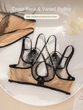 Ultra-thin Sexy Lace Hazy Attractive Comfortable Soft Steel Ring on The Support To Prevent Sagging Cross Beautiful Back Change