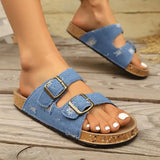 Summer Flat Women's Shoes Hemp Rope Set Foot Beach Sandals Outdoor All-match Casual Slippers Large Size Women Sandals
