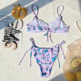 Sexy Bikini Women Push Up Swimwear Swimsuit Butterfly Print drawstring Knotted Bikinis Set Bathing Suit Beach Bikini Female 2026