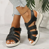 2026 New Ankle Buckle Women Wedge Sandals Patchwork Platform Sandals Breathable Comfort Non-slip Soft Sole Gladiator Shoes Women