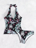 ZTVitality Women Halter Tankini Set Print Two Piece Swimsuit 2025 New Arrival Biquini Padded Bra Sexy Swimwear Summer Beachwear