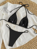String Thong Bikinis 2025 Women Sexy Triangle Swimsuit Brazil Tong Swimwear Female Padded Bathing Swimming Suit Beachwear Summer