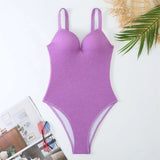S - XL Crinkled Bikini Push Up Swimsuit Female Swimwear Women Two-pieces Bikini set With Bra Cup Bather Bathing Suit Swim V4886