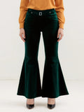 spring and autumn versatile wide-leg pants with metal decoration large size gold velvet wide-leg pants casual pants