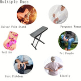 Pedicure Foot Rest Stand Beauty Footrest for Pedicures Toenail Care Stand with Non-Slip Rubber Adjustable Foot Pedal