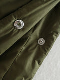 Quilted Argyle Coat Cape Rainproof Jacket Women Winter Jacket Army Green Casual Padded Loose Parkas Oversize Turtleneck Coat