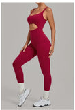 Women's Seamless Yoga Jumpsuits Sports Gym Fitness Backless Sleeveless Hip-lifting Pants One-piece Training Workout Bodysuits