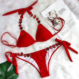 Jewelled Rhinestones Diamond Bikini Female Swimsuit Women Swimwear Two-piece Bikini Set Brazilian Bather Bathing Suit Swim Lady