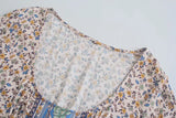 Floral Print Boho Long Dresses with Sleeves Vestidos Para Mujer Ruffles Sash Beach Casual New in Dress Loose Retro Sundress