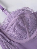 Strapless Waist-Cinching Shaping Top For Women Lace Versatile Fishbone Gathered Outerwear Corset Transparent Mesh Charming S1LT