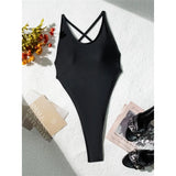 Extreme String Mini Micro Thong Cross Back Women Swimwear One Piece Swimsuit Female High Leg Cut Bather Bathing Suit Swim V7876