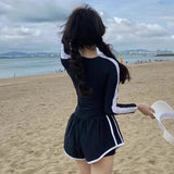 Hot Selling Swimsuit for Women, Summer Long Sleeved Jumpsuit for Girls Sexy Hot Spring Swimsuit, Concealing Flesh and Slimming