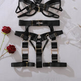 Toucheart Erotic Lingerie Stylish Metal Buckledecoration Personalized Bundled Steelring Push-up See-through Split Underwear Set