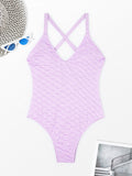 2026 Back Cross Swimsuit Solid Vintage Swimwear Women One-piece Bathing Suit Female Padded Beach Wear Swimming Summer Beachwear