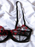 Fairy Bra Set Women Bralette 2-Piece Underwear Sets Floral Embroidery Steel Ring Bra And Panty Set