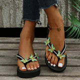 Luxury Crystal Butterfly Wedge Heel Flip Flops Women Fashion Clip Toe Thick Bottom Slippers Woman Summer Beach Non Slip Slides