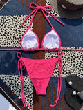 Sexy Wave Wrinkled Halter Brazilian Bikini Female Swimsuit Women Swimwear Two-pieces Bikini set Bather Bathing Suit Swim Lady