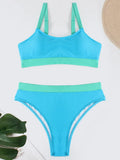 High Waist Bikini 2026 Solid Swimsuit Women Padded Swimwear Female Sports Bathers Bathing Swimming Swim Suit Beachwear