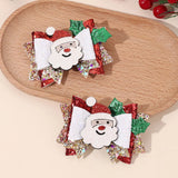 2Pcs Christmas Lollipop Bow Hair Clips For Girls Cute Sparkly Sequins Candy Hairpins Children Xmas Party Headwear Accessories