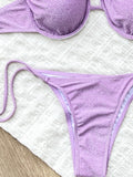 2026 Micro Bikini Set with Metal Ring Accent - Adjustable Straps and High-Cut Bottoms Perfect for Beach Wear and Pool Parties