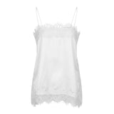 Women Camisoles Solid Color Lace Trim Spaghetti Strap Casual Tank Tops Summer Fashion Sleeveless Vests Streetwear