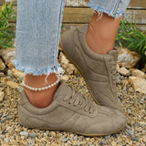 Comfortable Soft Sole Sneakers Women Plus Size 42 Faux Suede Lace Up Casual Shoes Woman 2026 Autumn Non Slip Sport Flats Female