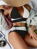 Sexy Halter Bikini 2026 Criss Cross Solid Swimsuit High Waist Swimwear Female Bathers Bathing Swimming Suit Padded Beachwear