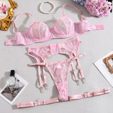 Toucheart Women Lace Sexy Lingerie Panty Patchwork Solid Color Skinny Plunge See-through Romantic Interesting Underwear Cute Set