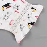Casual Flamingo Print Pajama Set For Women Short-Sleeve Round Neck Top And Shorts Trendy Sleepwear Nightwear Can Be Worn Outside