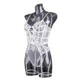 Toucheart Lace Sexy Skinny Babydoll Bodysuit Embroidery Erotic Private Adult Suit Solid Color Patchwork High Waisted Sexy Set