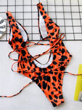 Sexy Red Swimsuit Micro String Bikini Hollow Out Backless Monokini Women One-Piece Vacation Swimwears Bikinis Beach Bathing Suit