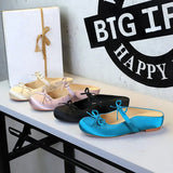 BIGTREE Satin Bow With One Strap With Shallow Mouth Half-Tugging Women's Hollow Inner Heightened Round-Head Sandals Comfortable
