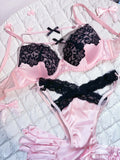 MOYISU New Release Contrast Bra Set | Demure & Sexy French Lace Bralette | Accentuates Small Chest Curves | Breathable Lingerie