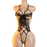 Sexy Lingerie Woman Lace Transparent Underwear Sexua Temptation Teddy Lingerie Deep V Open Bra Hot Dress Crotchless Bodysuits