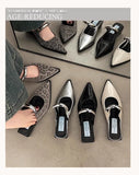 2026 New Summer Women Cover Toe Mules Slippers Fashion Metal Decoration Thick Heel Slide Shoes Comfort Street Style Footwear