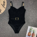 2023 Vintage Swimsuit Women One Piece Ruffle Strap Swimwear Female Push Up Monokini Padded Beach Bathing Suits Black Bodysuits