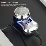 Men Shaving Tool Usb Rechargeable Portable Electric Shaver with Led Battery Display for Men Waterproof Mini Travel Rotary Razor