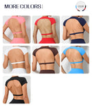 Sports Muscle Back Tee Without Padded Women Backless Sports Shirts Workout Gym Training Yoga T-Shirt Outdoor Open Back Tops
