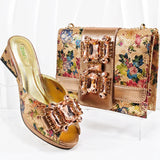 Doershow New Arrival Shoes and Bag Set African Sets 2024 green Nigerian Women Shoes and Matching Bags Set for wedding   HAA1-8