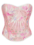 Women’s Tie-Dye Lace Boned Bustier, Sexy Strapless Corset Top, Hollow-out Breathable Slimming Shapewear
