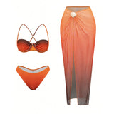 S - XL 3PCS With Skirt Underwired Bikini Female Swimsuit Women Swimwear Bather Bathing Suit Swim Three-pieces Bikini set K8080