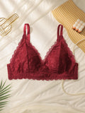 Women's sexy lace plus size bra without steel rin gathered push up straps adjustable breathable close fitting underwear MR2608