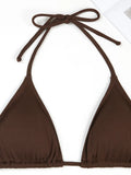 3 Pieces Triangle Halter String Bikini 2026 Solid Swimwear Female Sexy Swimsuit Women Bathers Bathing Swimming Swim Suit