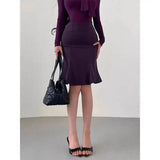 Pure Desire Style Gentle Sexy High Waist Slimming Ruffled Mid-Length Bodycon Mermaid Skirt Slim Women Mini Skirts 2026 New EVP8