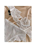 MOYISU French temptation lace big boobs small bra underwear ultra thin set transparent white sensory pure desire underwear