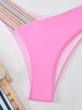 Halter Bikini 2025 Solid Bandage Swimsuit Women Padded High Cut Swimwear Female Bathers Bathing Swimming Swim Suit Beachwear
