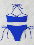 Halter Bandeau Bikinis 2026 Women Sexy Swimsuit Solid Padded High Waist Swimwear Female Bathers Bathing Swimming Swim Suit