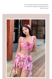 Swimsuit split skirt conservative small breast push up vacation swimsuit hot spring date romantic bikini