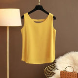 Star with The Same Halter Chiffon Vest Women's Loose Top Summer New Wear Outside with Sleeveless Short Bottom Shirt MOYISU L-5XL