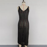4 Color Hollow Out Sleeveless Crochet Knitted Tunic Beach Cover Up Cover-ups Beach Dress Beach Wear Beachwear Female Women K6783